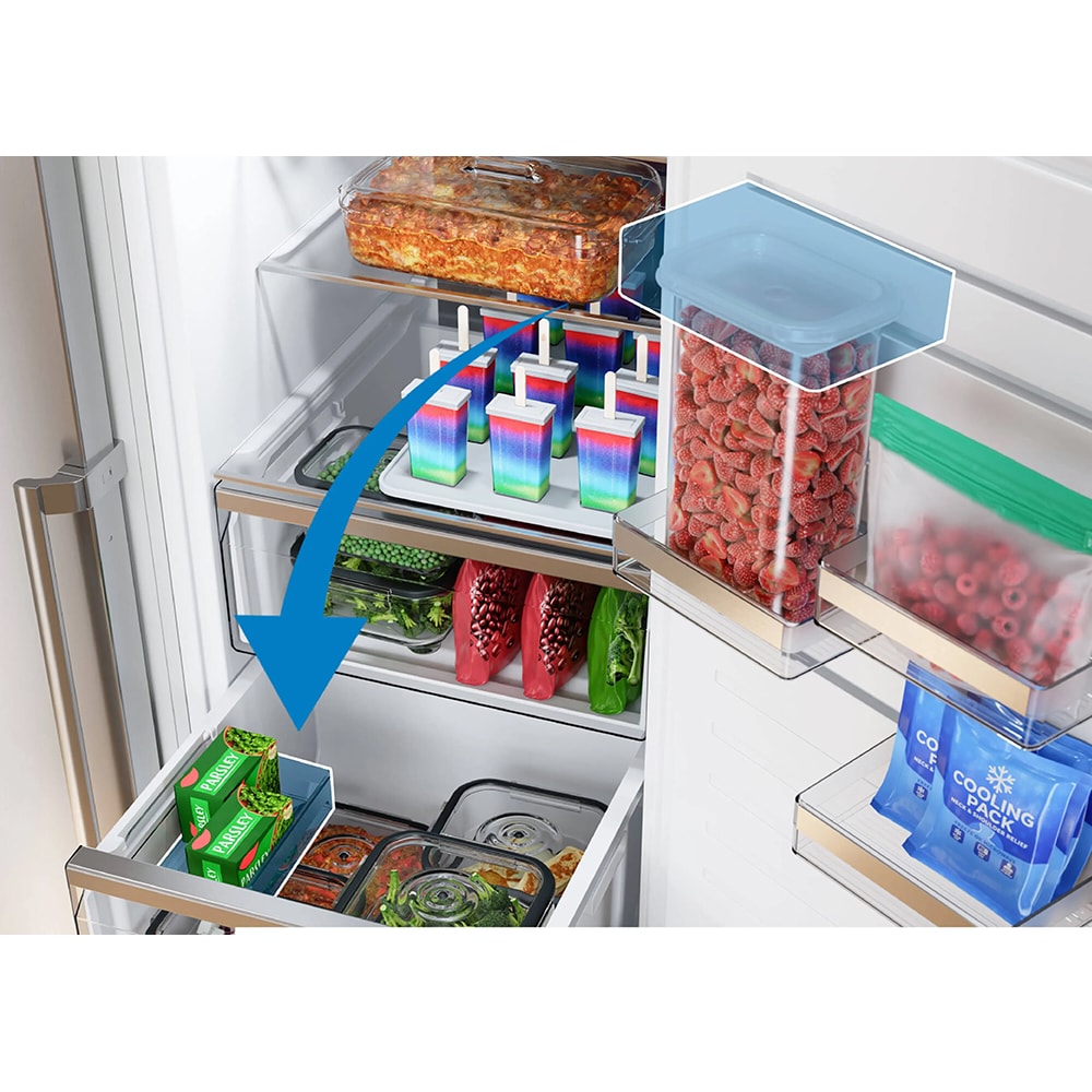 Congelator BOSCH GSN36AICM, No Frost, 334 l, H 186.2 cm, Clasa C, inox anti-amprenta