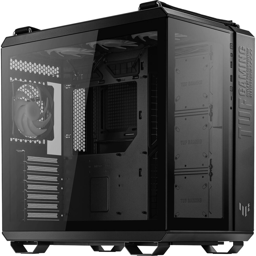 Carcasa PC ASUS TUF Gaming GT502 PLUS, USB 3.2 Gen 2 Type C, fara sursa, negru