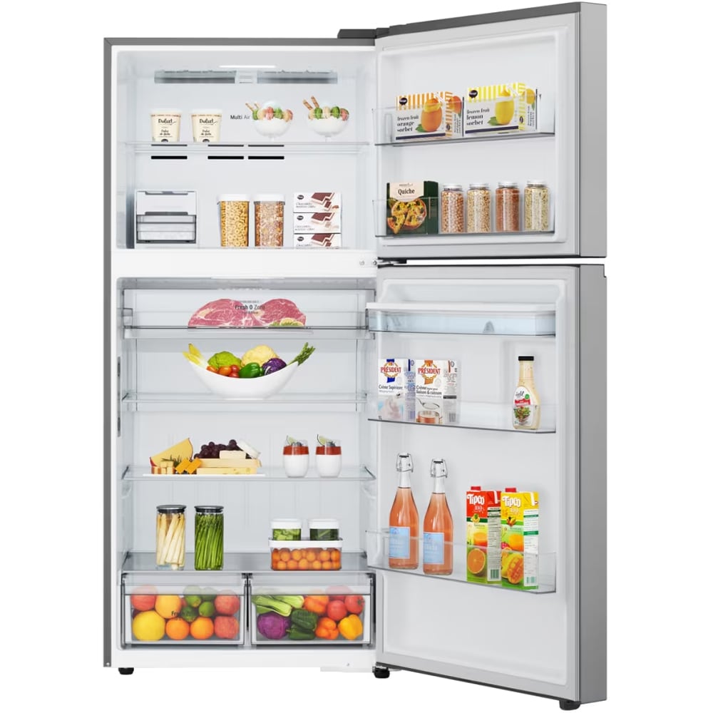 Frigider cu doua usi LG GTFV61PYBQD, No Frost, 609 l, H 186 cm, Clasa E, ThinQ, argintiu