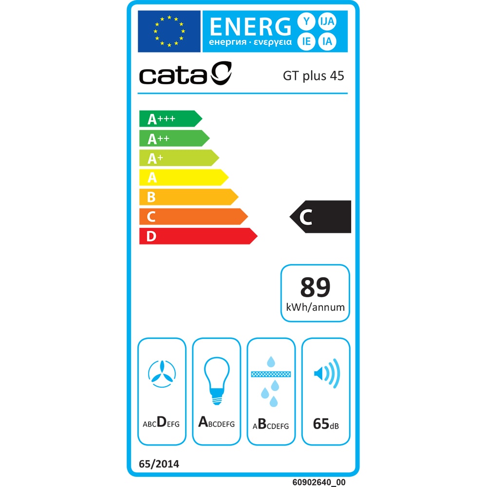 Hota incorporabila CATA GT-PLUS 45 X, 1 motor, 645 m3/h, L 50 cm, inox