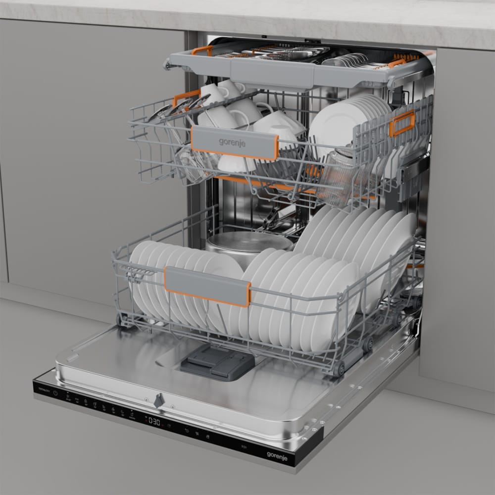 Masina de spalat vase incorporabila GORENJE GV673B65, 16 seturi, 7 programe, 60 cm, Clasa B, panou comanda negru