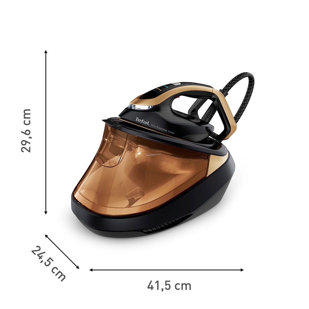 Statie de calcat TEFAL Pro Express Vision GV9823E1, 3000W, 800g/min, 1.2l, talpa Durilium AirGlide AutoClean, negru-maro