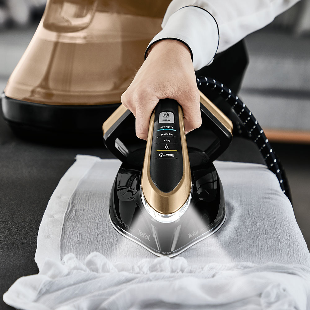 Statie de calcat TEFAL Pro Express Vision GV9823E1, 3000W, 800g/min, 1.2l, talpa Durilium AirGlide AutoClean, negru-maro