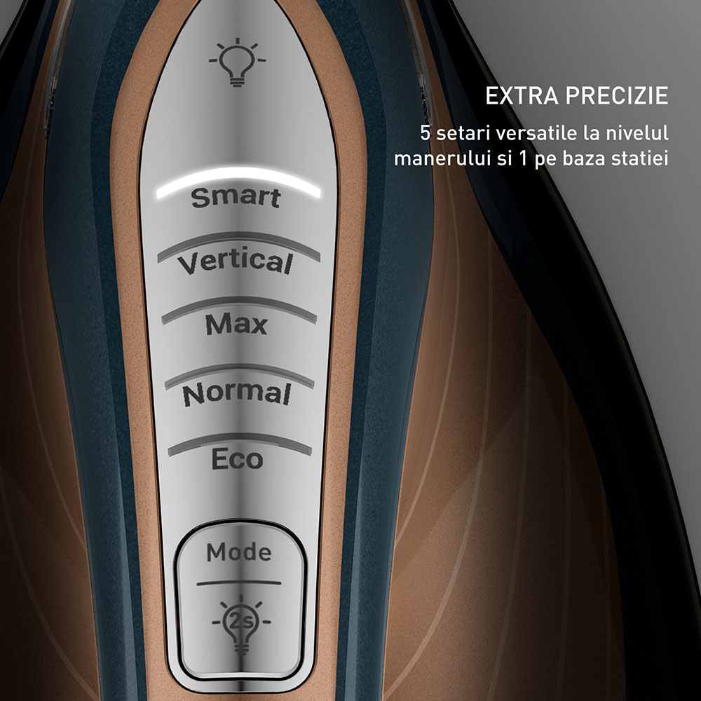 Statie de calcat TEFAL Pro Express Vision Max GV9920E0, 3000W, 800g/min, 1.2l, talpa Durilium AirGlide AutoClean, verde-bronz