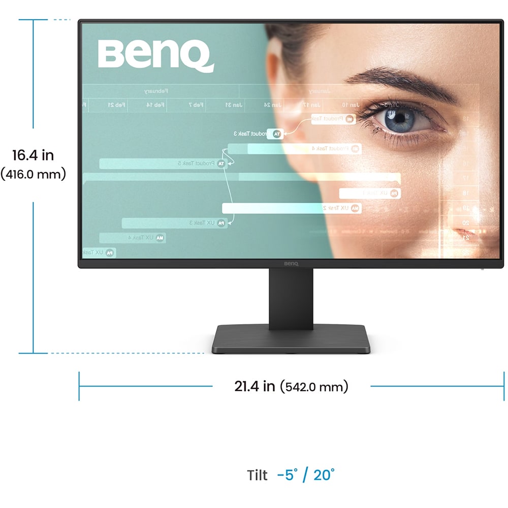 Monitor LED IPS BENQ GW2491, 23.8", Full HD, 100Hz, Flicker-Free, negru