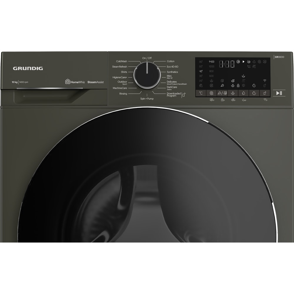 Masina de spalat rufe frontala GRUNDIG GW7P810418MB2 ES, SteamAssist, 10 kg, 1400rpm, Clasa A, Wi-Fi, gri inchis