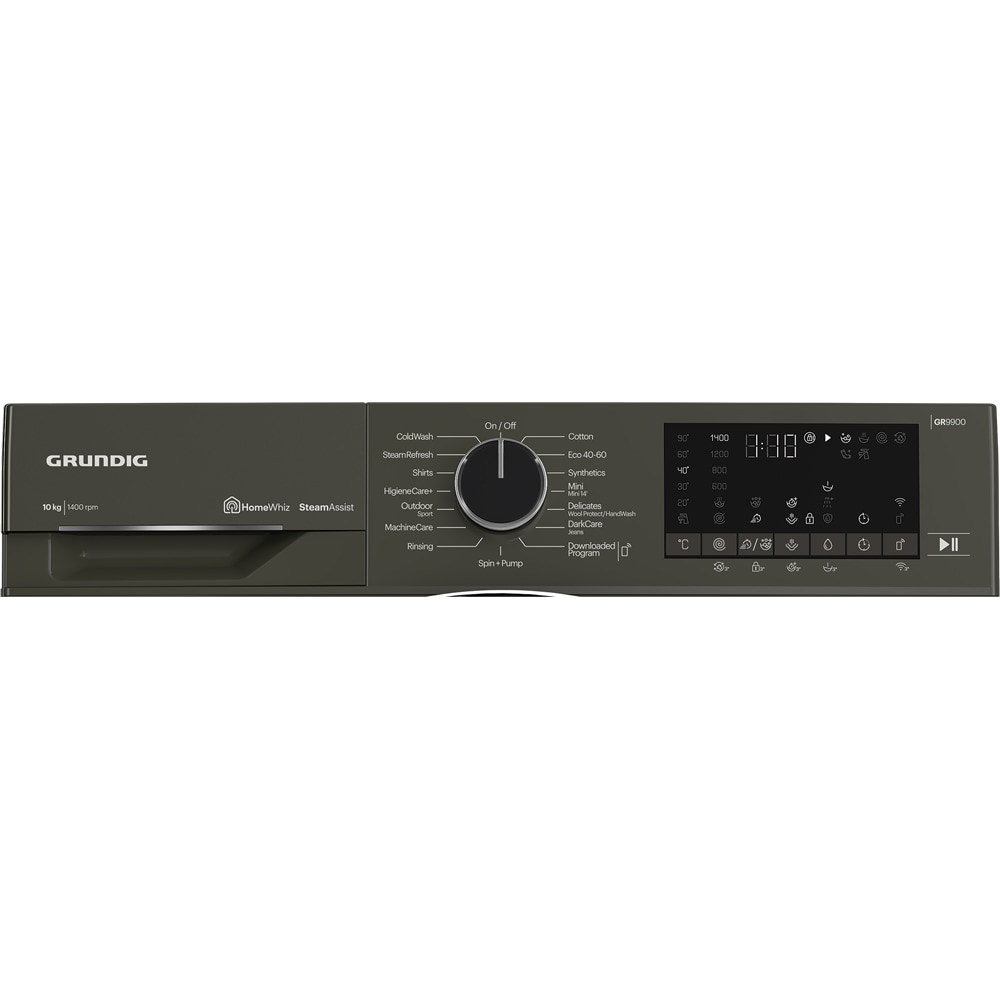 Masina de spalat rufe frontala GRUNDIG GW7P810418MB2 ES, SteamAssist, 10 kg, 1400rpm, Clasa A, Wi-Fi, gri inchis