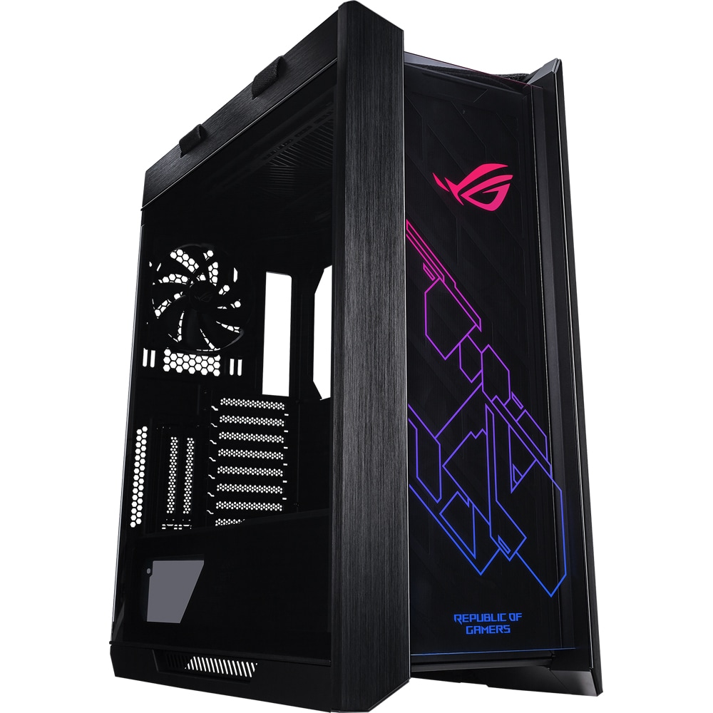 Carcasa PC ASUS ROG Strix Helios, USB 3.1 Gen 2 Type C, fara sursa, negru