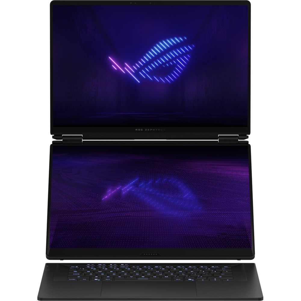 Laptop Gaming ASUS ROG Zephyrus Duo 16 OLED GX651AX-SR074X, Intel Core Ultra 9 386H pana la 4.9GHz, 16" 3K Touch, 64GB, SSD 2TB, NVIDIA GeForce RTX 5090, Windows 11 Pro, Stellar Grey