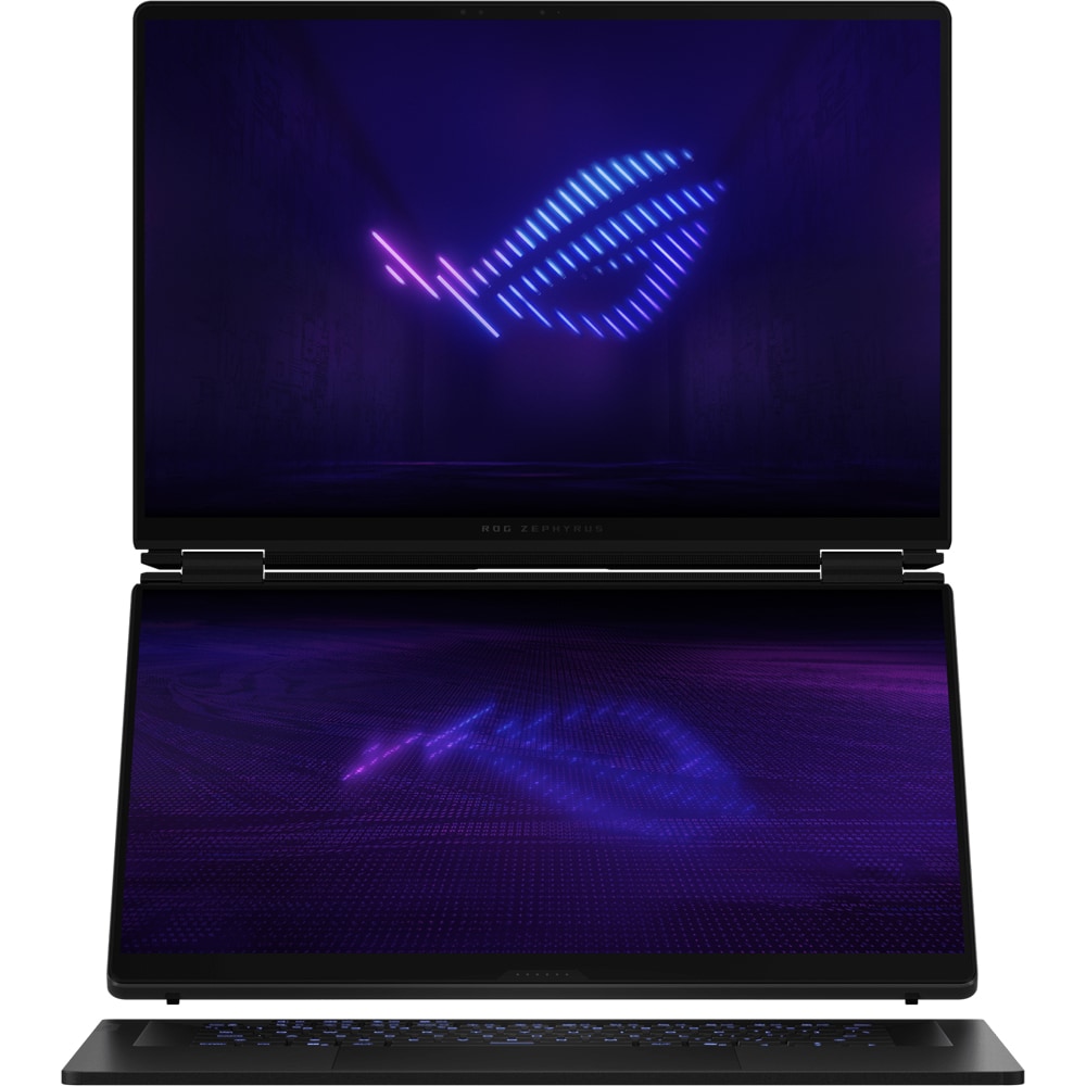 Laptop Gaming ASUS ROG Zephyrus Duo 16 OLED GX651AX-SR074X, Intel Core Ultra 9 386H pana la 4.9GHz, 16" 3K Touch, 64GB, SSD 2TB, NVIDIA GeForce RTX 5090, Windows 11 Pro, Stellar Grey