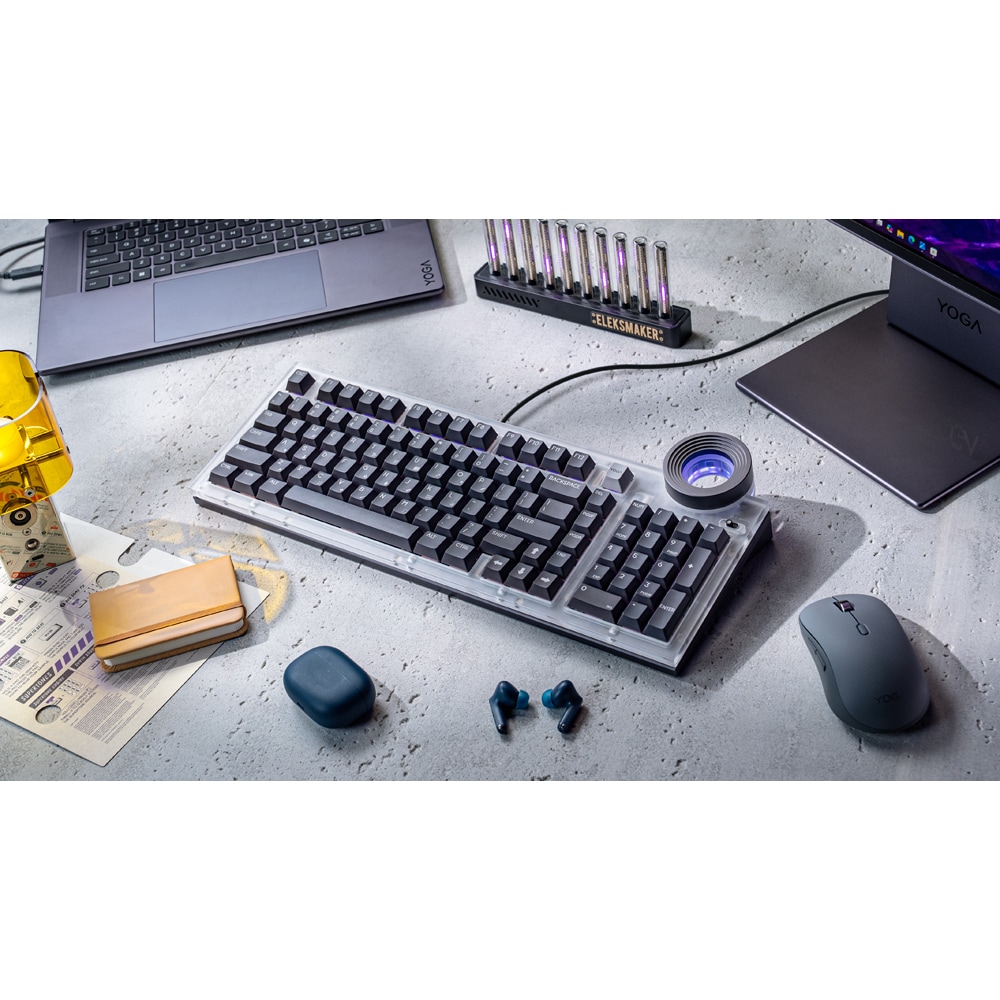 Tastatura mecanica LENOVO Yoga Creative AngryMiao Edition, USB, Layout US, gri