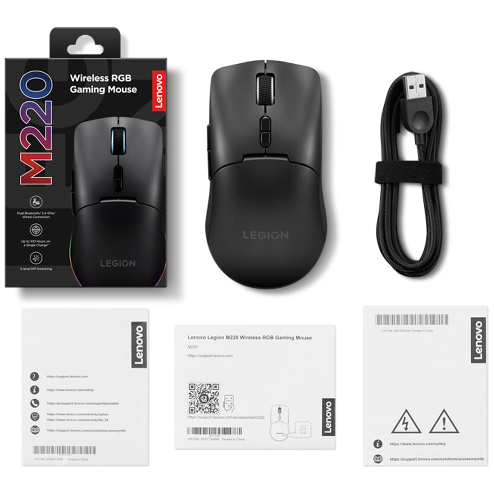 Mouse Gaming Wireless LENOVO Legion M220, 5000 dpi, negru