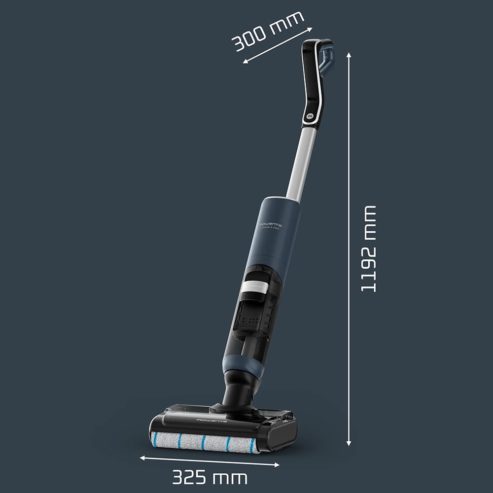 Aspirator vertical cu spalare ROWENTA X-Clean 5 Pro GZ5436E0, 0.65l, 28.8V, autonomie max 50 min, albastru-argintiu