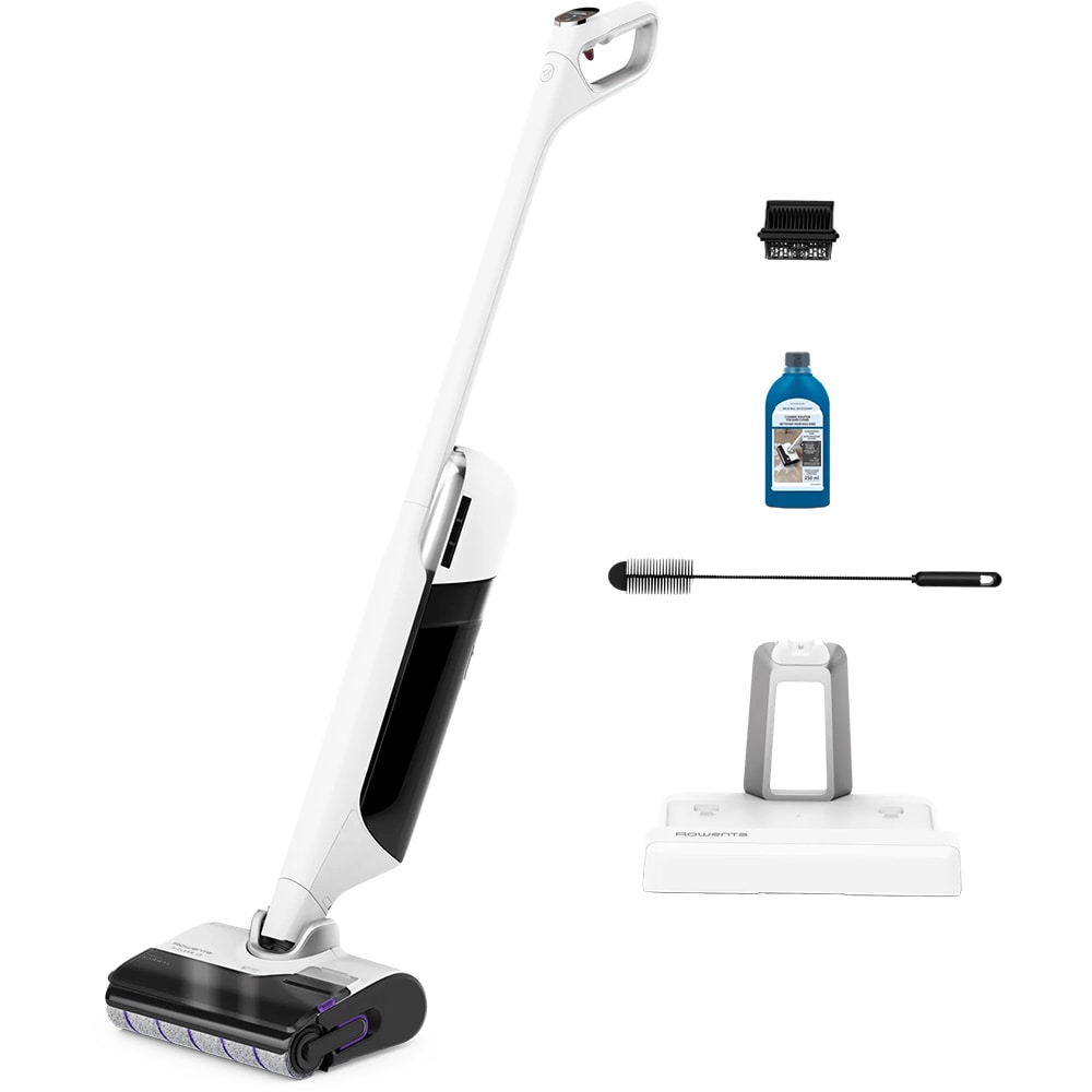 Aspirator vertical cu spalare ROWENTA X-Clean 12 GZ7257E0 GZ7257E0, 0.79l, 21.6V, autonomie max 60 min, alb