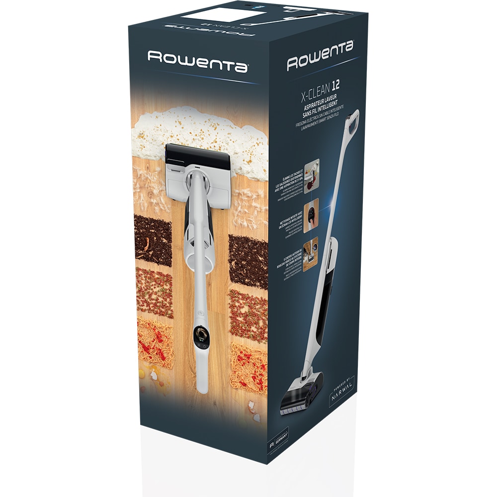 Aspirator vertical cu spalare ROWENTA X-Clean 12 GZ7257E0 GZ7257E0, 0.79l, 21.6V, autonomie max 60 min, alb