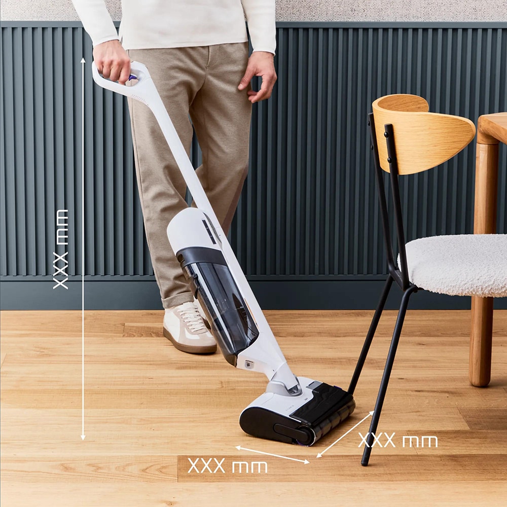 Aspirator vertical cu spalare ROWENTA X-Clean 12 GZ7257E0 GZ7257E0, 0.79l, 21.6V, autonomie max 60 min, alb