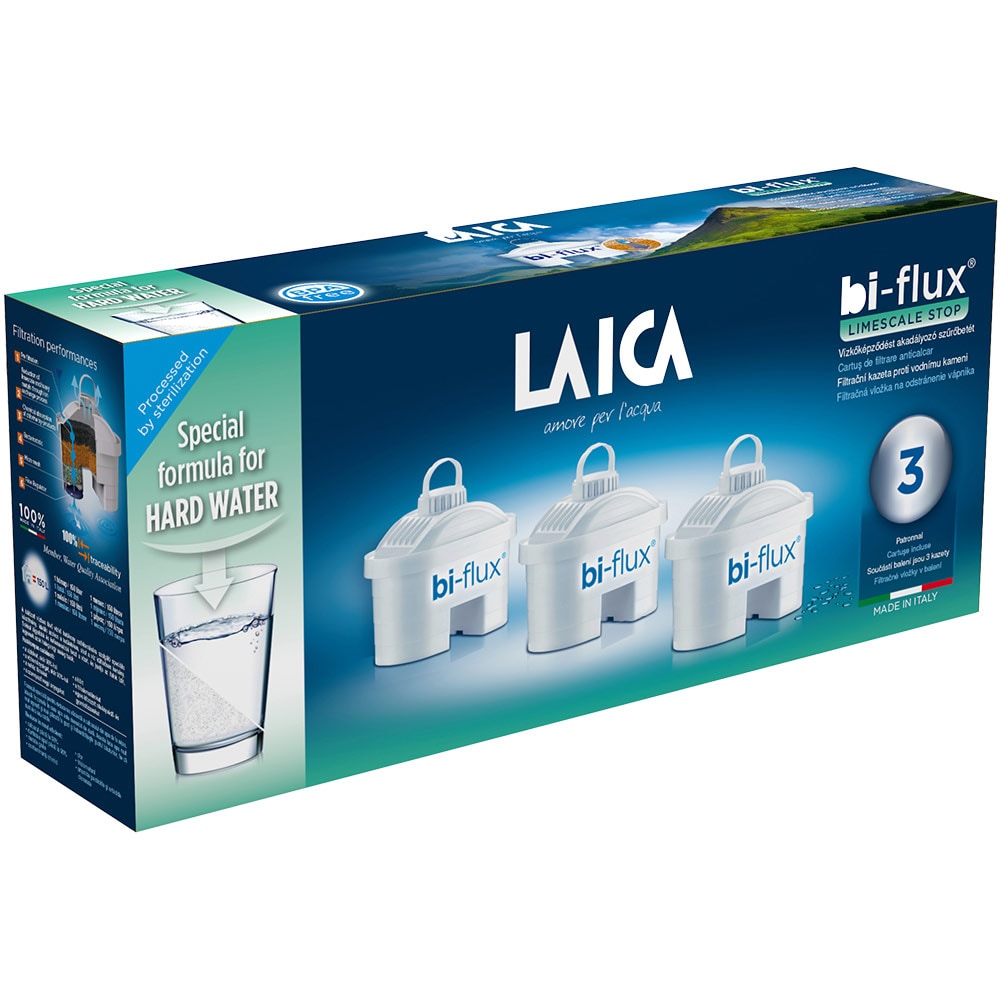 Set filtre anti-calcar LAICA Bi-Flux Limescale H3MEC01, 3 buc, alb