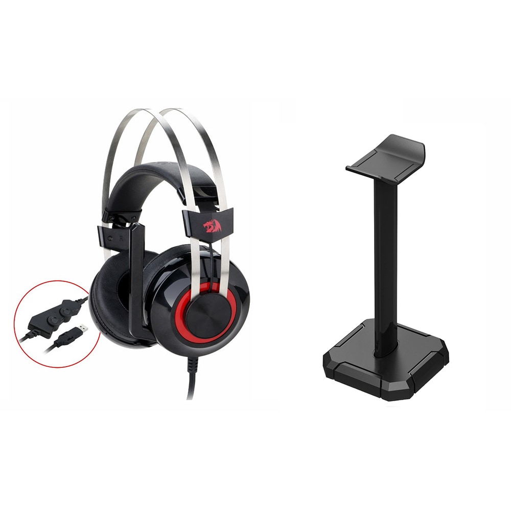 Casti Gaming REDRAGON Talos, 7.1 surround, cu suport, negru