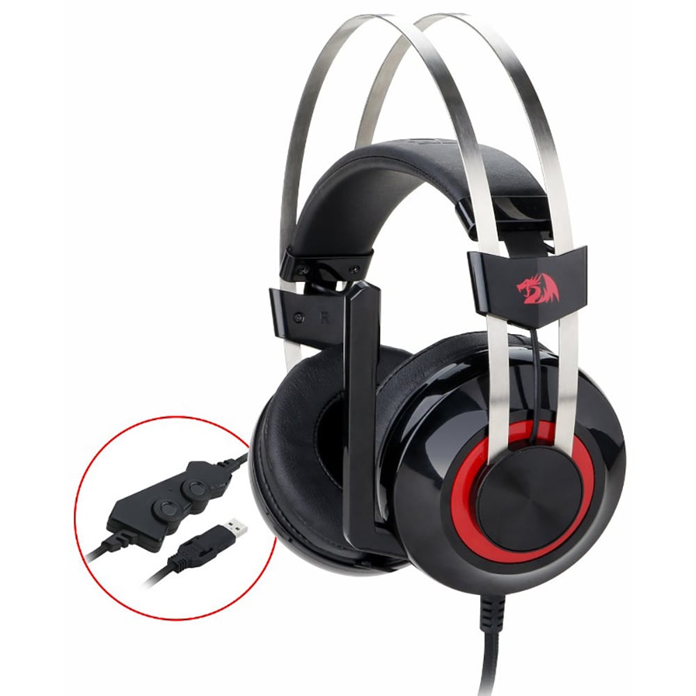 Casti Gaming REDRAGON Talos, 7.1 surround, cu suport, negru