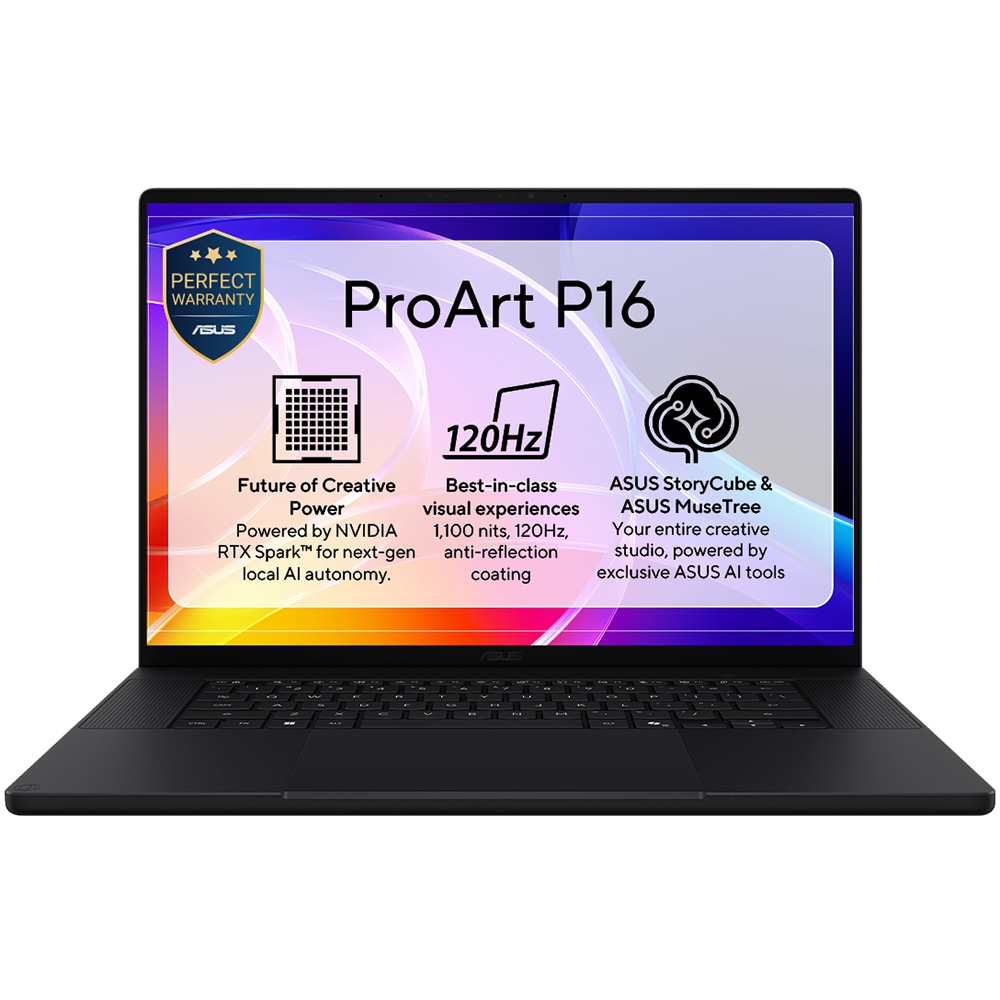 Laptop ASUS ProArt P16 OLED H7607BA-SE202X, NVIDIA RTX Spark N1X pana la 4GHz, 16" WQUXGA Touch, 128GB, SSD 2TB, NVIDIA Blackwell, Windows 11 Pro, Nano Black