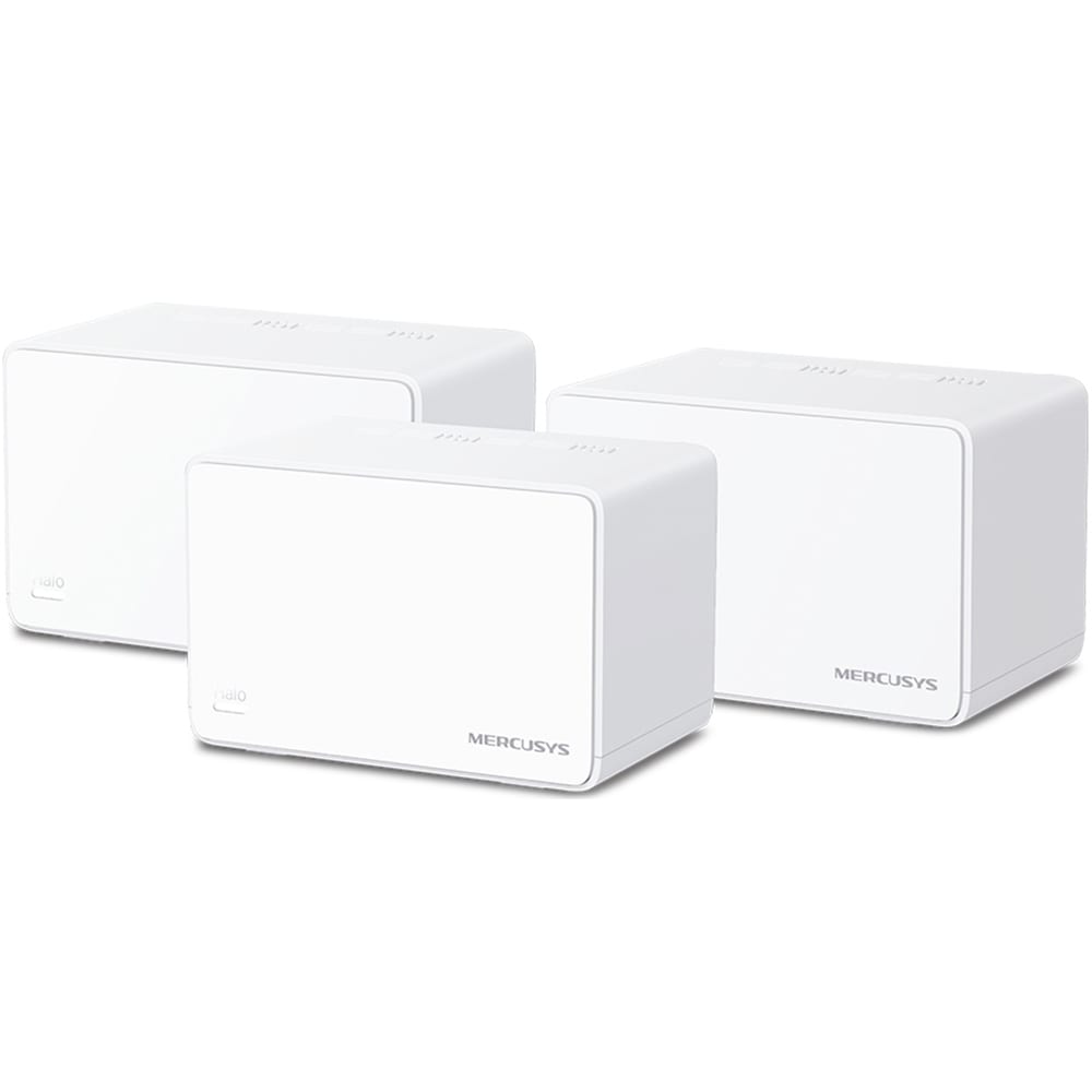 Sistem Wi-Fi Mesh MERCUSYS Halo H80X AX3000, Wi-Fi 6, Dual-Band 574 + 2402 Mbps, 3 buc, alb