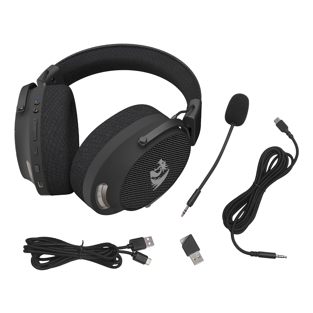 Casti Gaming Wireless REDRAGON Arrow Pro Carbon, 7.1 surround, negru