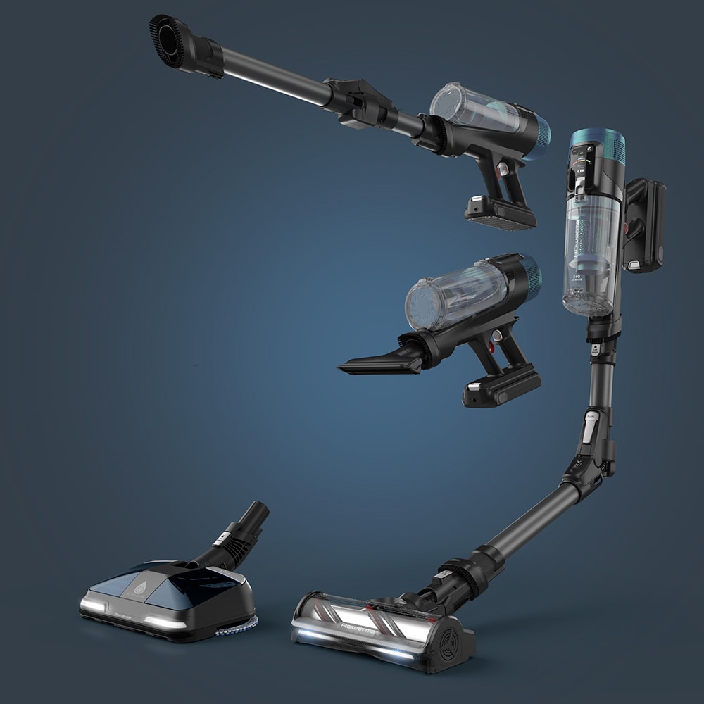 Aspirator vertical ROWENTA X-Force Flex 14.80 RH9BC1WO, 0.6l, autonomie max 90 min, albastru inchis-negru