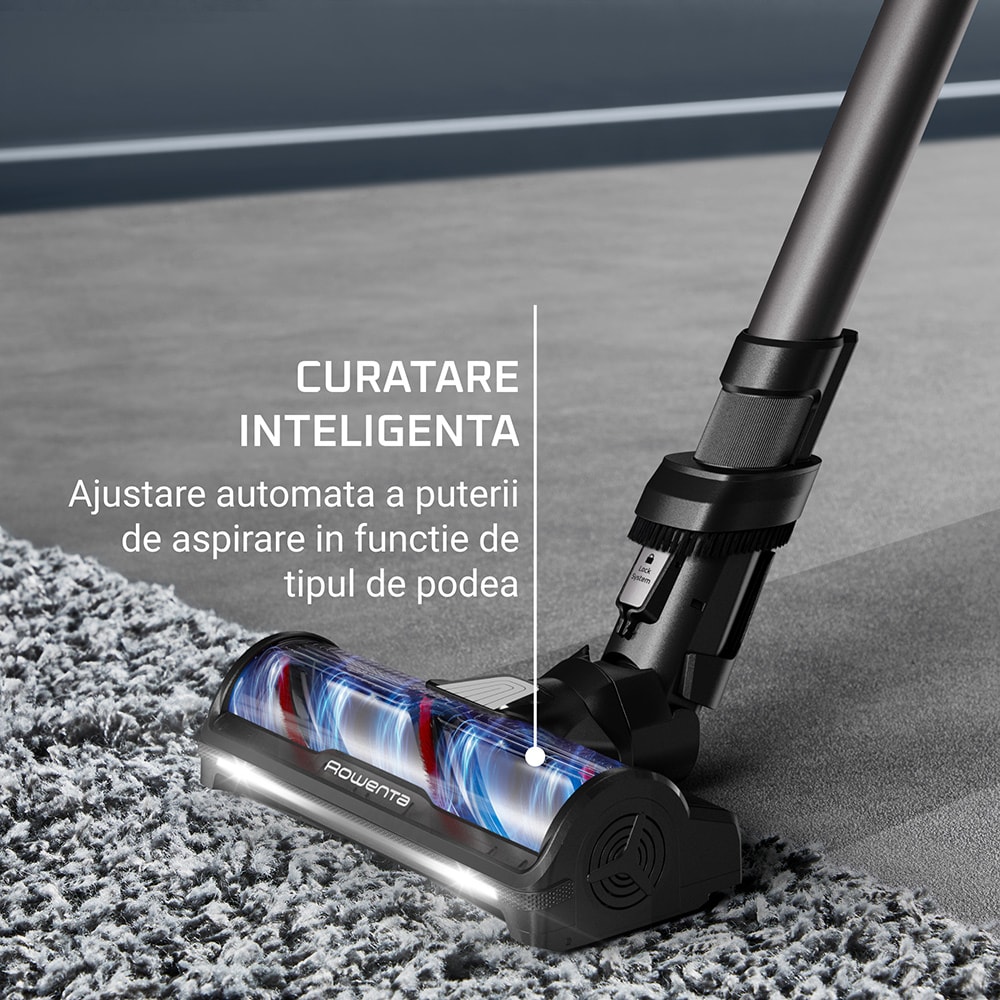 Aspirator vertical ROWENTA X-Force Flex 14.80 RH9BC1WO, 0.6l, autonomie max 90 min, albastru inchis-negru