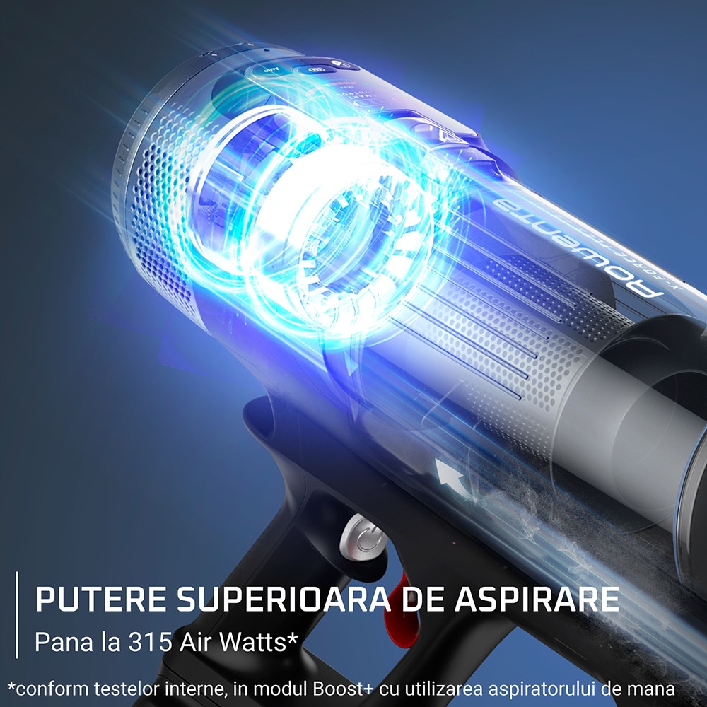 Aspirator vertical ROWENTA X-Force Flex 16.60 RH9C71E0, 0.65l, 25.2V, autonomie max 120 min, negru