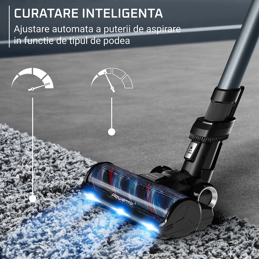 Aspirator vertical ROWENTA X-Force Flex 16.60 RH9C71E0, 0.65l, 25.2V, autonomie max 120 min, negru