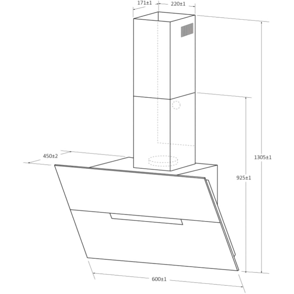 Hota decorativa HAIER HADG6CBS4BWIFI, 1 motor, 624 m3/h, L 60 cm, negru
