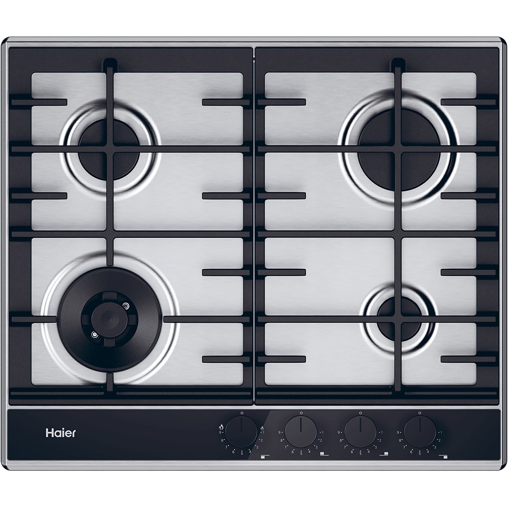 Plita incorporabila HAIER HAHG6BF4TX, Gaz, 4 arzatoare, Wok, inox-negru