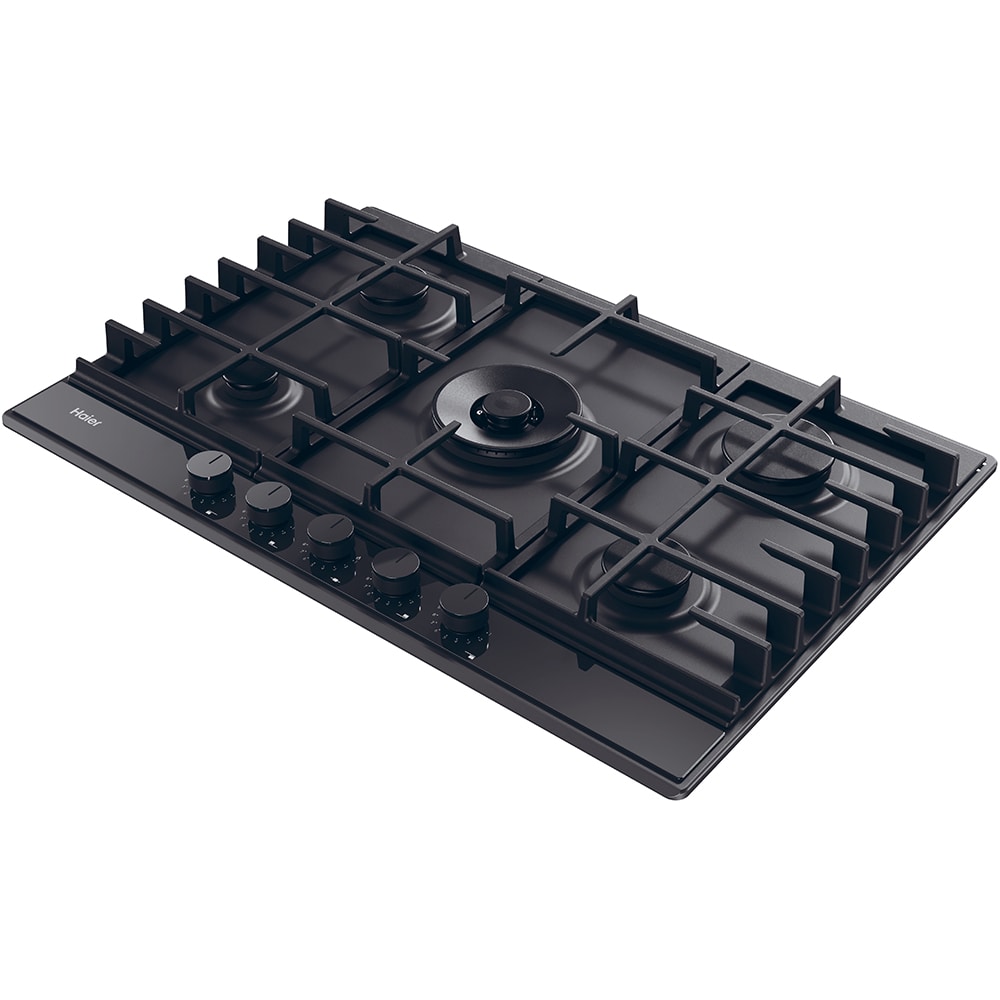 Plita incorporabila HAIER HAHG7W5TEB, Gaz, 5 arzatoare, Wok, negru
