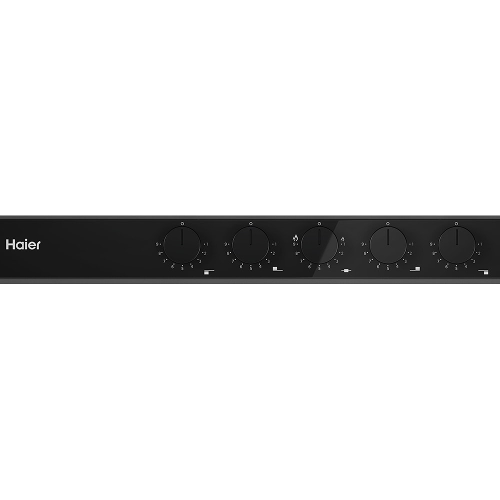 Plita incorporabila HAIER HAHG7W5TEB, Gaz, 5 arzatoare, Wok, negru