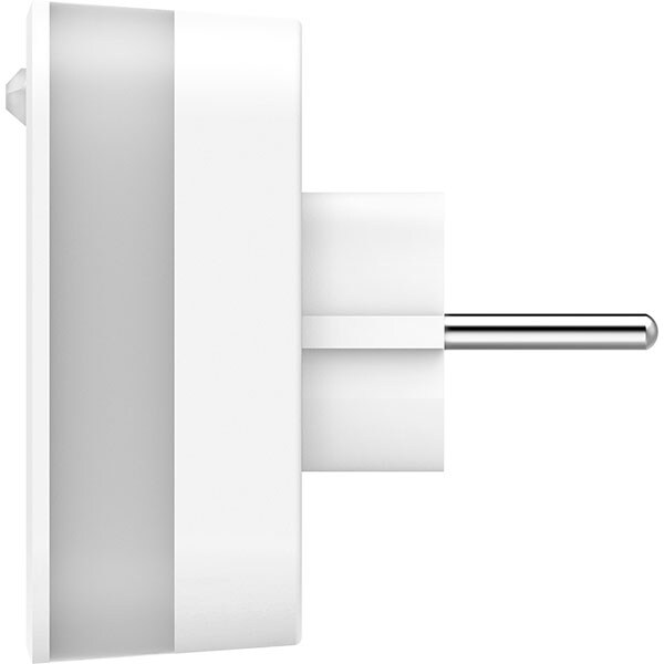 Adaptor priza HAMA 133752, 1 priza, 2 x USB, Senzor miscare, alb
