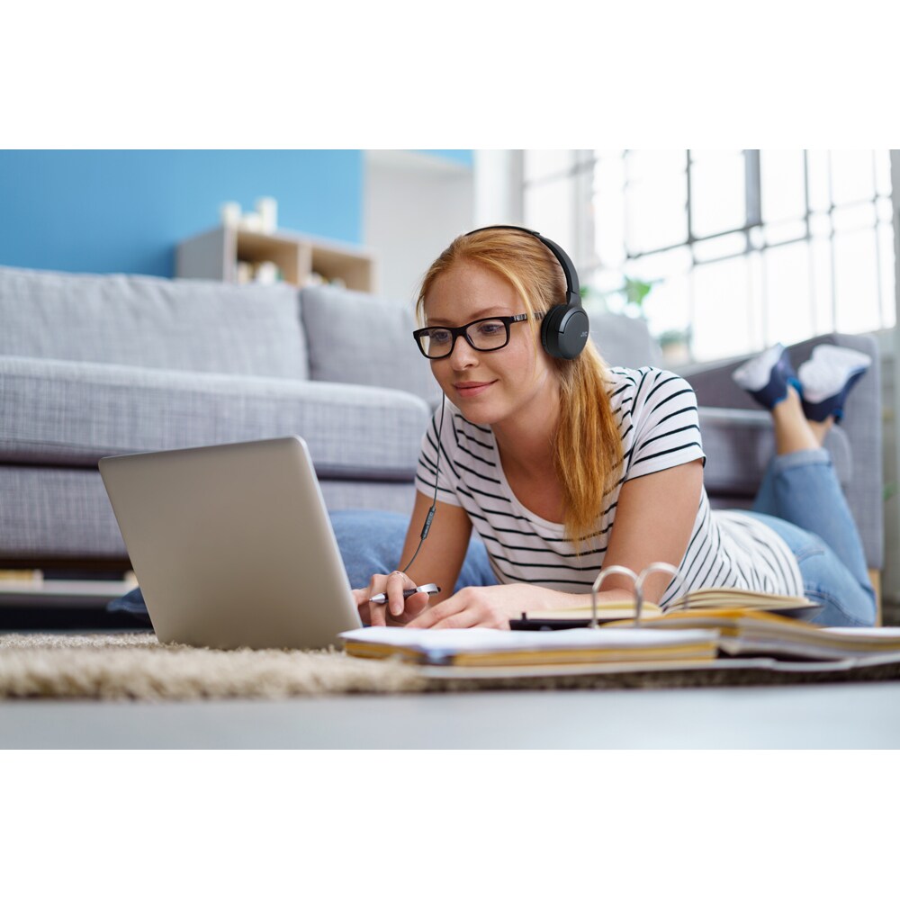 Casti JVC HA-S33UC-B-U, Cu fir, On-Ear, Microfon, USB-C, negru