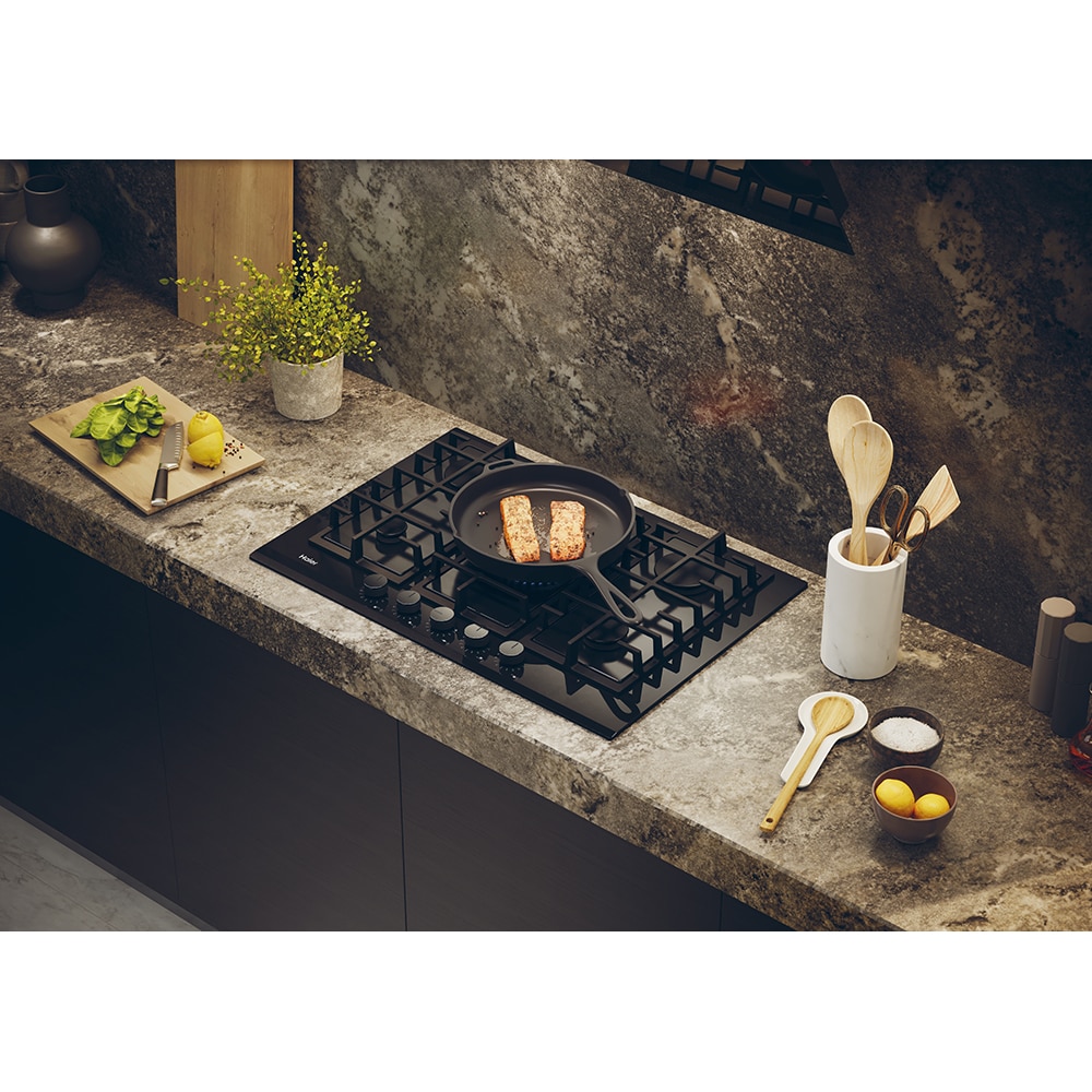 Plita incorporabila HAIER HAVG75TBBP, Gaz, 5 arzatoare, Wok, negru