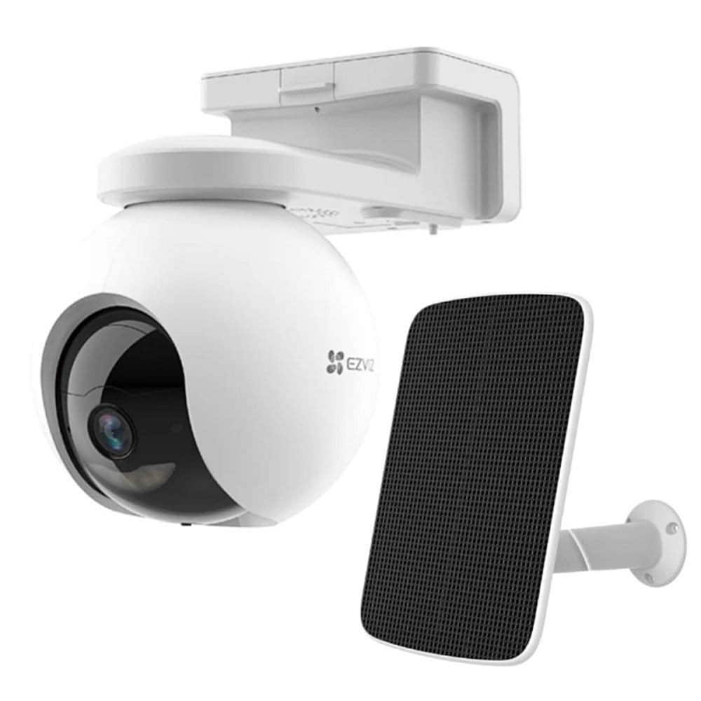 Camera IP Wireless EZVIZ HB8, 4K, IR 15 metri, Motion Detection, panou solar Type-C, baterie 10400mAh, alb