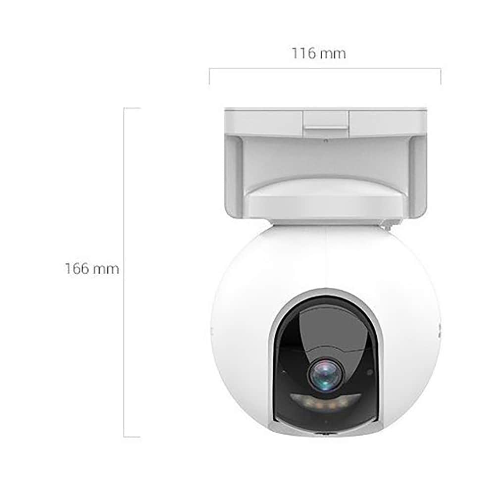 Camera IP Wireless EZVIZ HB8, 4K, IR 15 metri, Motion Detection, panou solar Type-C, baterie 10400mAh, alb