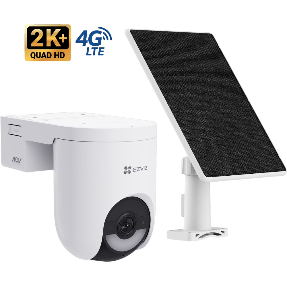 Camera IP Wireless EZVIZ HB8 Lite 4G, 2K+, IP, panou solar, Night Vision, alb