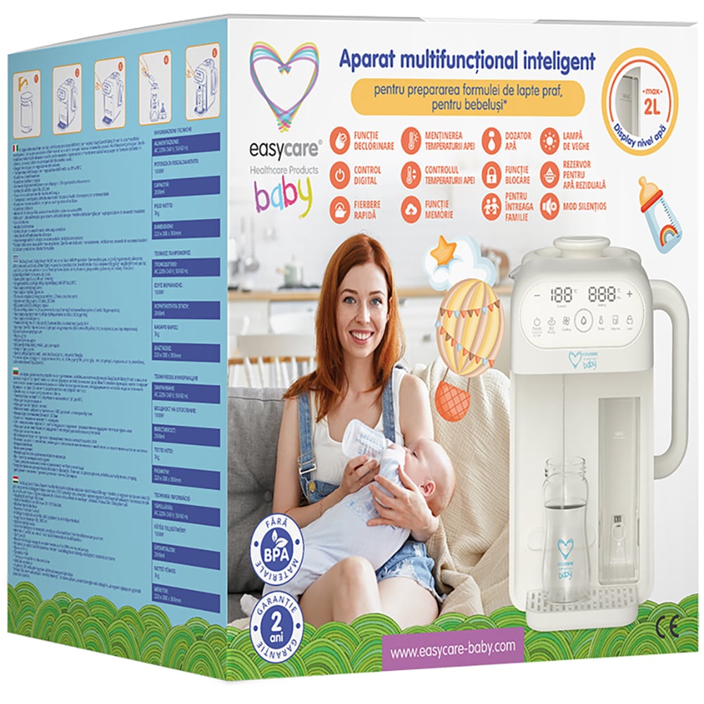 Aparat multifunctional inteligent preparare lapte EASYCARE BABY, 1700ml, alb