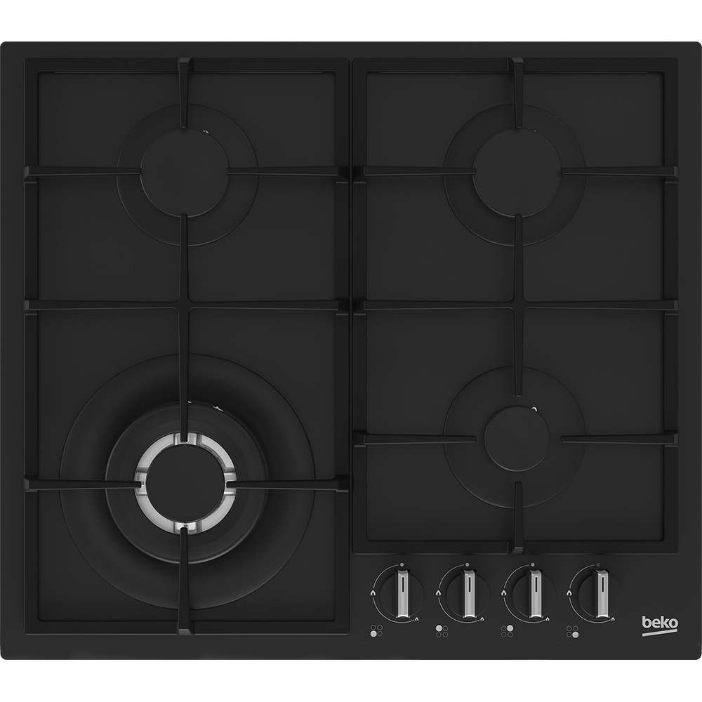 Plita incorporabila BEKO HBIAG64225SB, Gaz, 4 arzatoare, Wok, negru