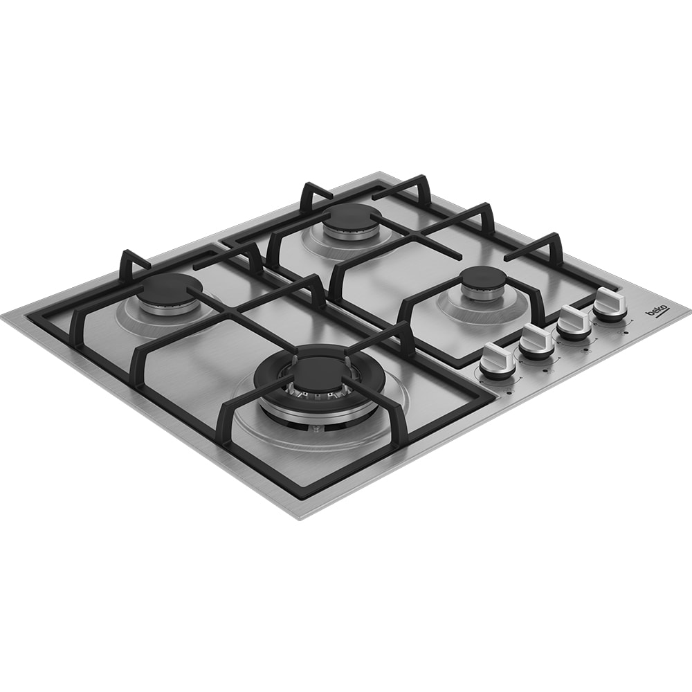 Plita incorporabila BEKO HBIAG64225SX, Gaz, 4 arzatoare, Wok, inox