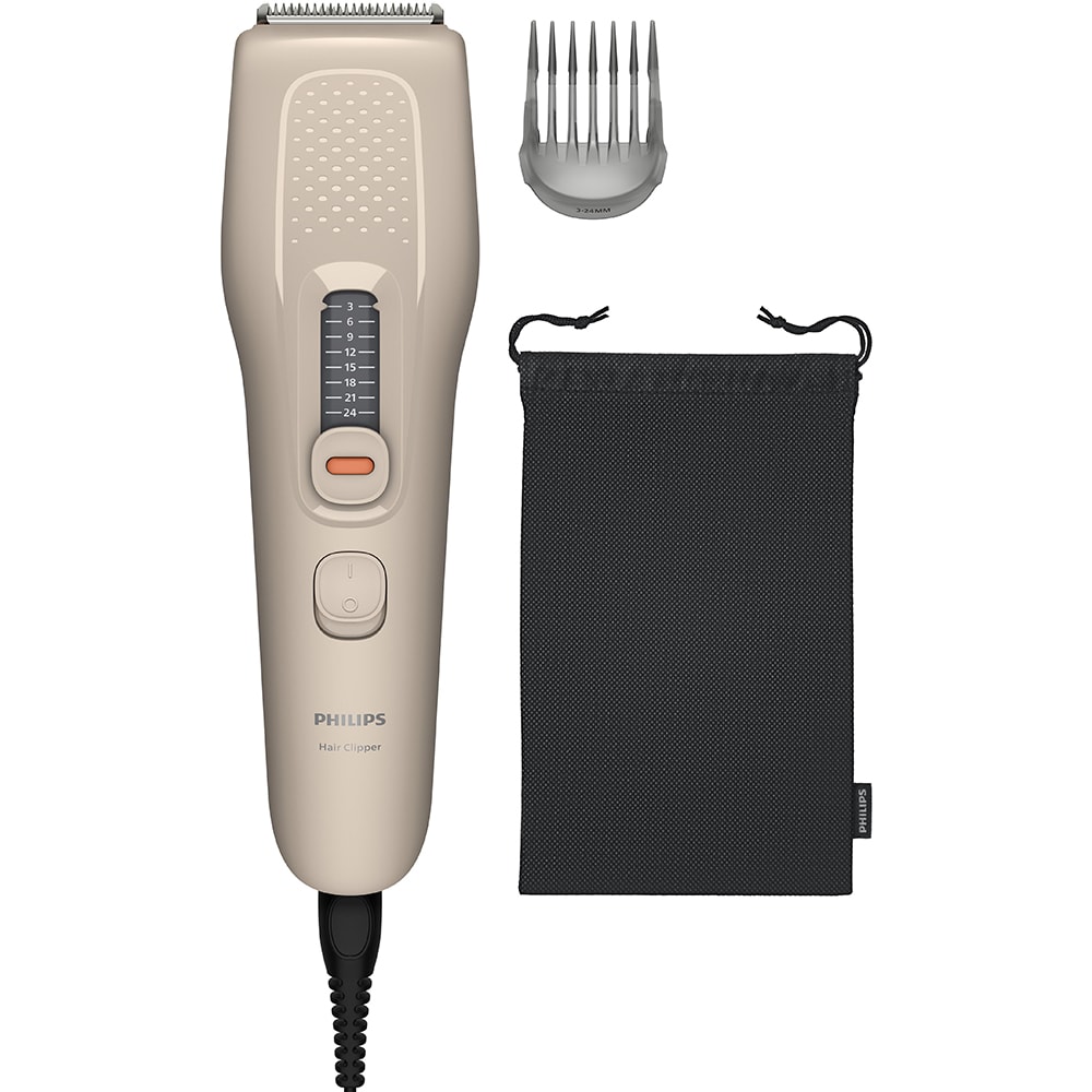 Aparat de tuns PHILIPS HC3734/15, retea, 9 trepte, 1 accesoriu, maro