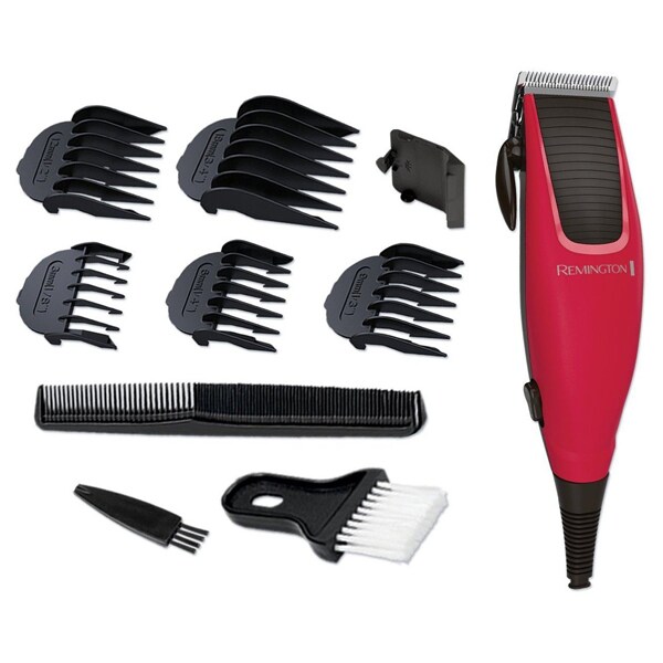 Aparat de tuns REMINGTON Apprentice HC5018, retea, 3-18 mm, perie curatare, negru-rosu