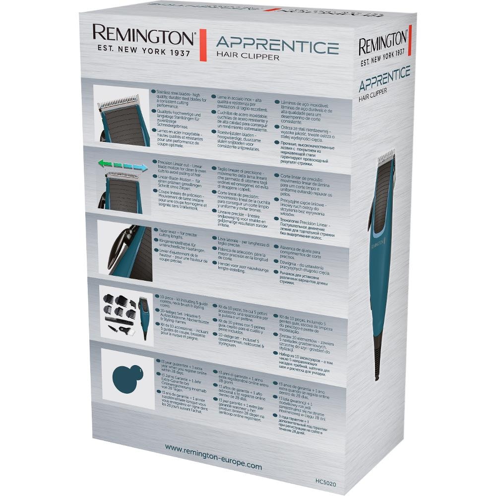 Aparat de tuns REMINGTON Apprentice HC5020, retea, 3-18mm, albastru