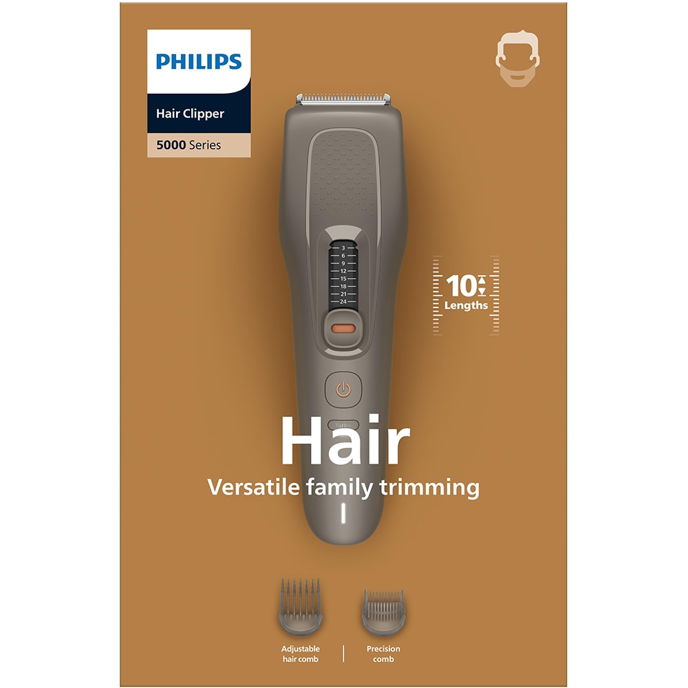 Aparat de tuns PHILIPS HC5722/15, acumulator, autonomie 75 min, maro