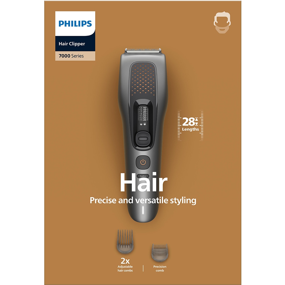 Aparat de tuns PHILIPS HC7721/15, acumulator, 120 min autonomie, gri