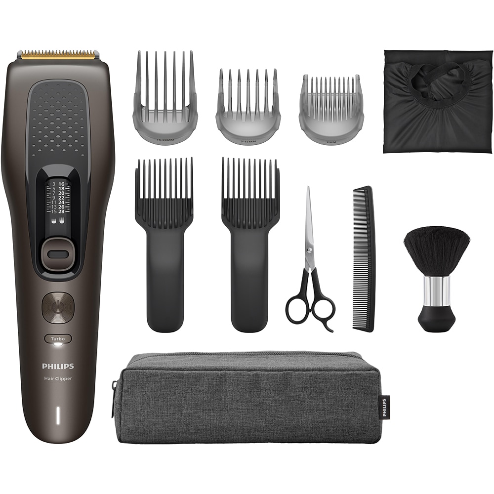 Aparat de tuns PHILIPS HC9722/15, acumulator, 180 min autonomie, maro