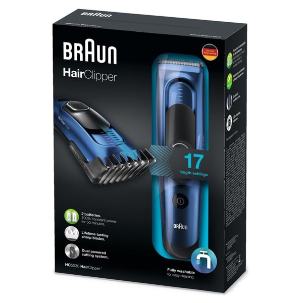 Aparat de tuns BRAUN HC5030, accumulator, 40 min autonomie, SafetyLock, negru